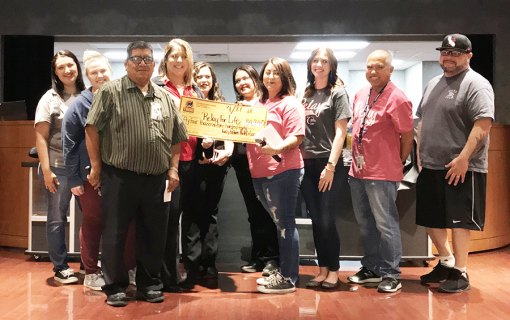 Members of the Tachi Palace Hotel & Casino presented a check for $54,810 to the Relay for Life at its April Community Breakfast. This latest contribution brings the Palace and Rancheria total to more than $500,000 donated to the American Cancer Society.